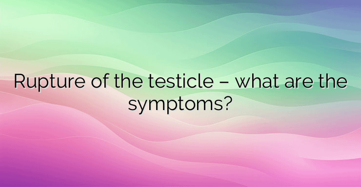 Rupture of the testicle – what are the symptoms?